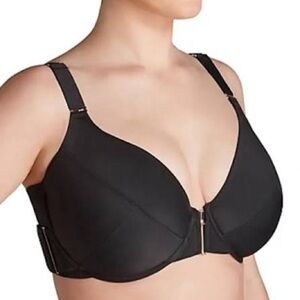 Her Room Ploomage Robin Multi Part Bra Black Sz 42DDD Underwire Cups Front Close